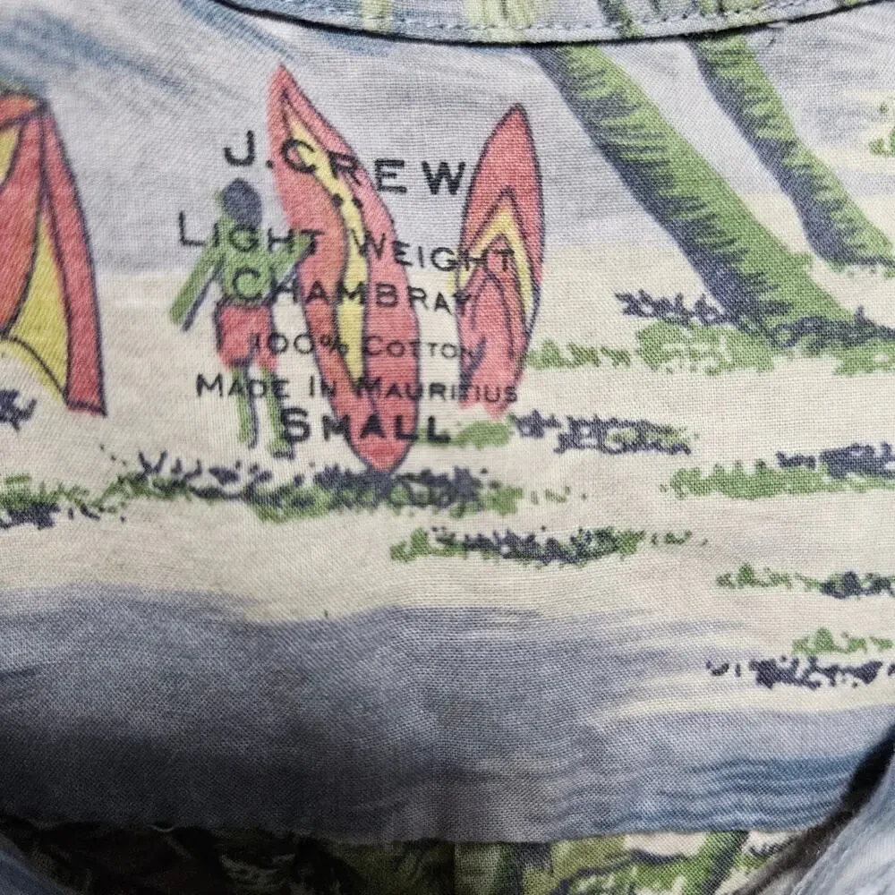 J.Crew button down tropical vacation 100% cotton size small tropical, vacation,